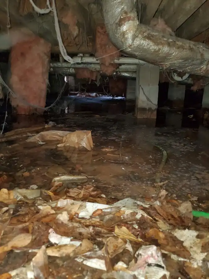 Crawl space flood assessment for Commercial Water Damage Restoration in Buckley